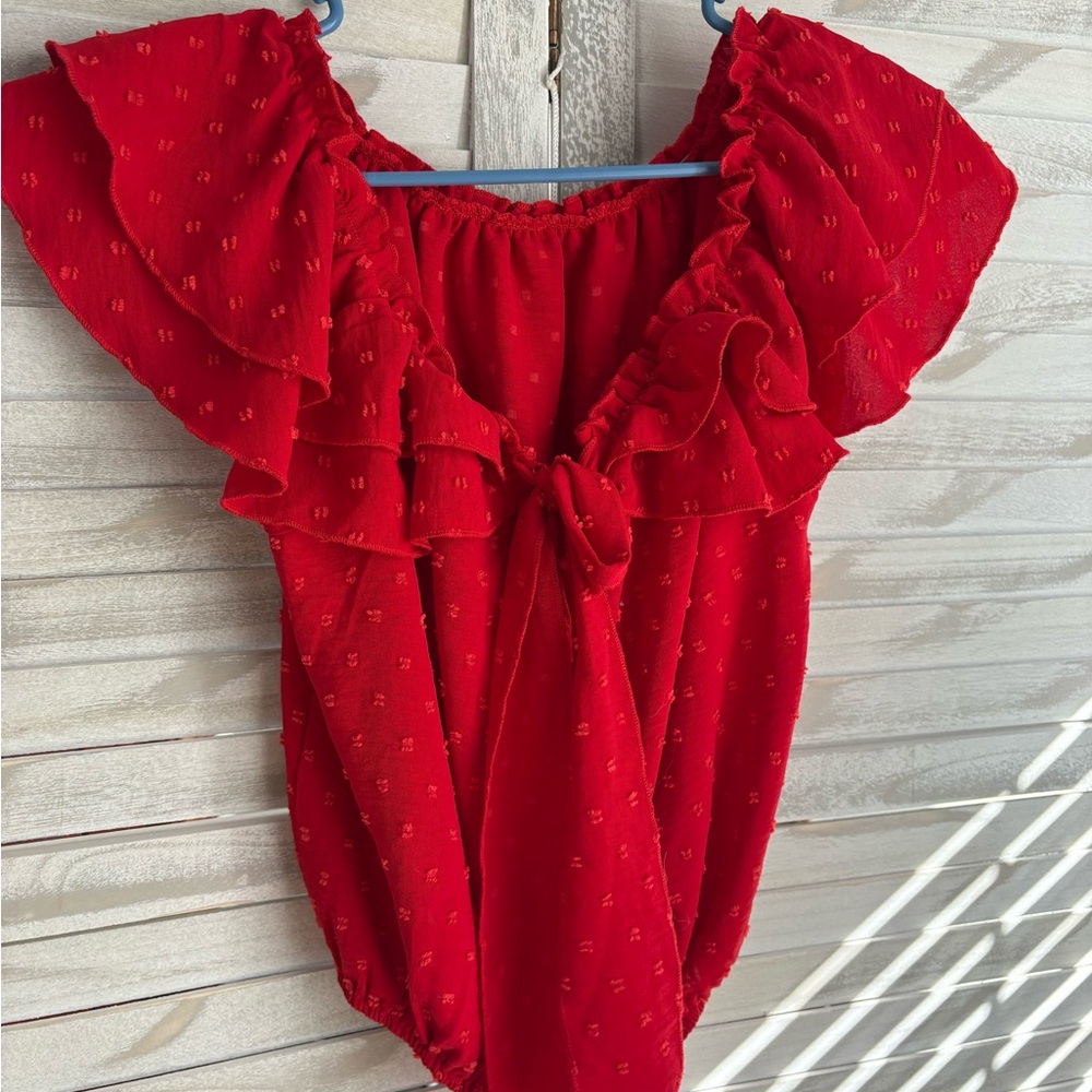 Peplum top red